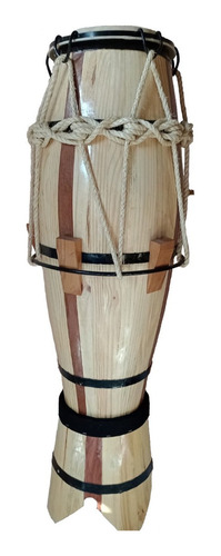 Atabaque Pinus Afinação Corda 100 Cm Salles (com Suporte)