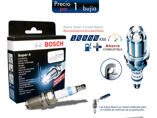 Bujía Bosch Super 4 Fr78 / 0242232501 (por 1 Pz)