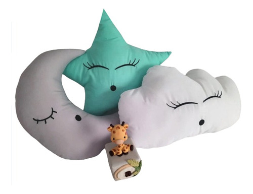 Set 3 Almohadones Complemento  Cuna Bebe