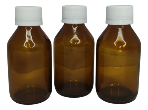 Envase De Vidrio 120ml Color Ámbar Con Tapa Rosca 28mm
