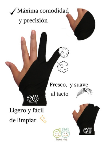 Imagen 3 de 7 de X2-guantes De Dos Dedos Para Dibujo Plano O Digital- Rojo