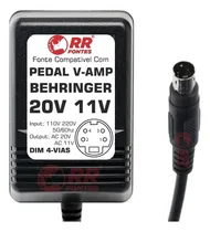 Comprar Fonte Ac 20v 11v Do Pedal Pedaleira Behringer Vamp V-amp 2 3