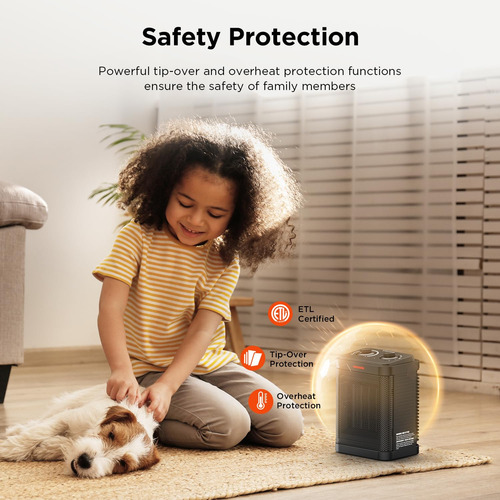 Calentador Cerámico Portátil 1500 W Seguro Y Eficiente En Es