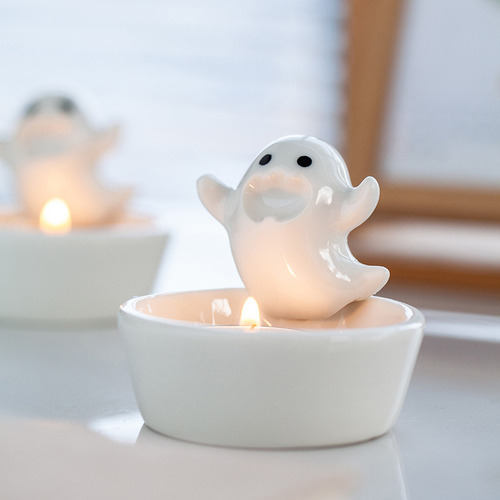 W Portavelas De Cerámica De Halloween Funny Creative Ghost
