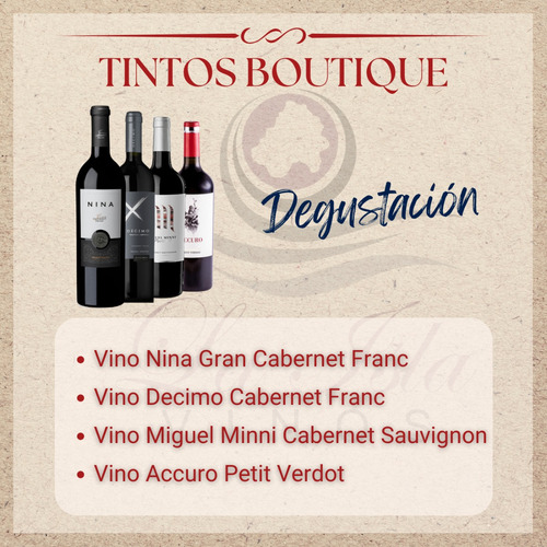 Imagen 3 de 10 de Vinos Caja Degustación Tintos Boutique 4 Botellas --