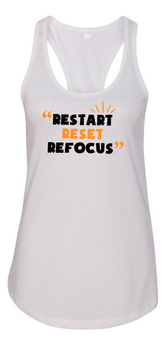 Polera Deportiva Musculosa Poliéster Restart Reset Refocus