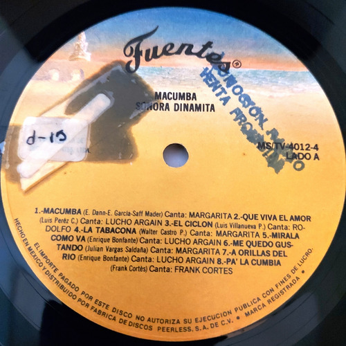 Sonora Dinamita - Macumba Lp (Usado)