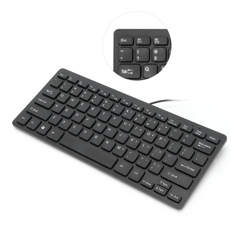 Teclado Usb Portátil Con Cable De 78 Teclas, Mini Computador