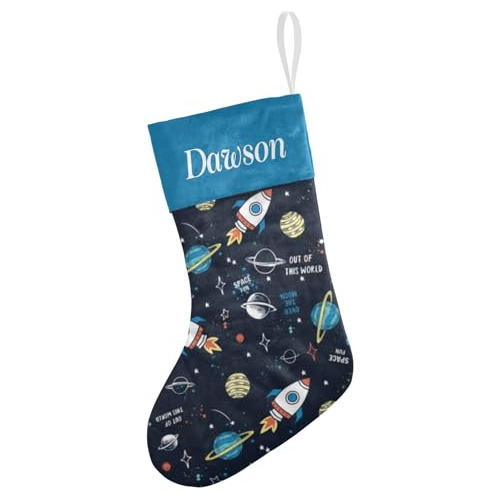 Joye Space Planet Rocket Medias Navideñas Personalizadas Nom