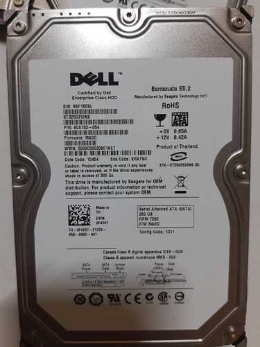 3 Hd Para Servidor 250 Gb  Dell St3250310ns