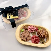 Comprar 25 Vela Base De Madera Con Flores Centro De Mesa Eventos
