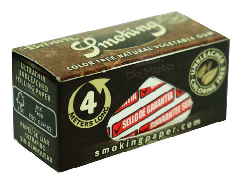Caixa De Seda De Rolo Smoking Brown
