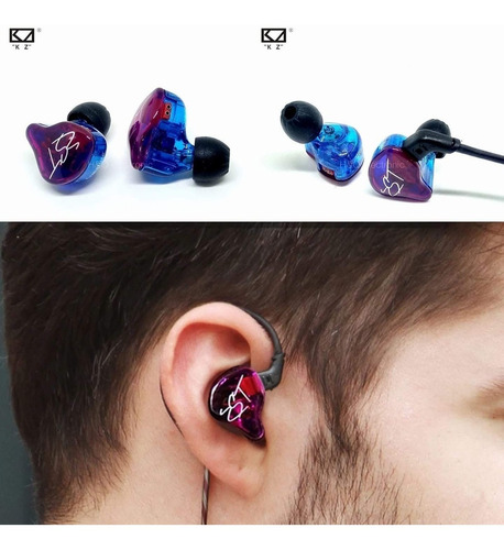 Imagen 5 de 9 de Auriculares In Ear Kz Zst Pro Monitoreo Dual Driver Originales Cable Reforzado Ideal Voz Guitarra Bajo Bateria Vientos