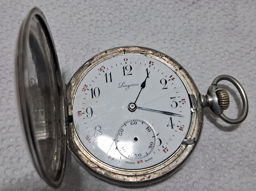 Reloj De Bolsillo Longines 3 Tapas,plata 900 Funciona Leer (Usado)