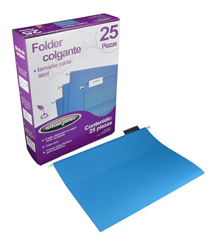 25 Piezas Folder Acco P3638 Colgante Carta Color Azul /v