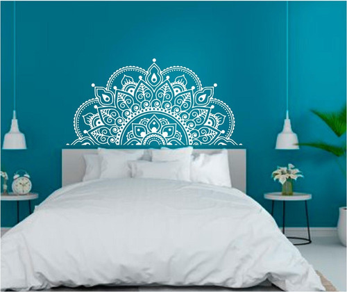 Sticker Vinilo Media Mandala Yoga Cabecera Cama 120 X 60 Cm