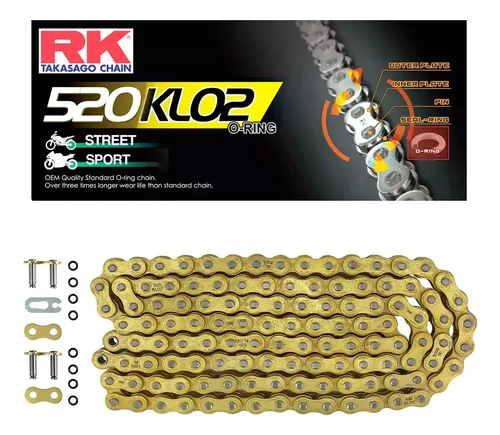 Cadena De Transmision Rk 520 X 120 Con Oring Dorada