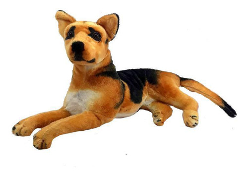 Cachorro Pelúcia Pastor Alemão 45 Cm Deitado