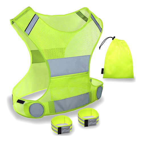 Chaleco De Seguridad De Malla Running Gear Con Brazaletes Re