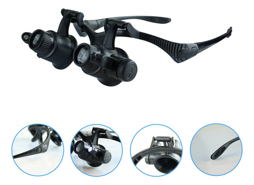 Lupa For Reloj Led, Reparación De Gafas, 10x, 15x, 20x Y 25x