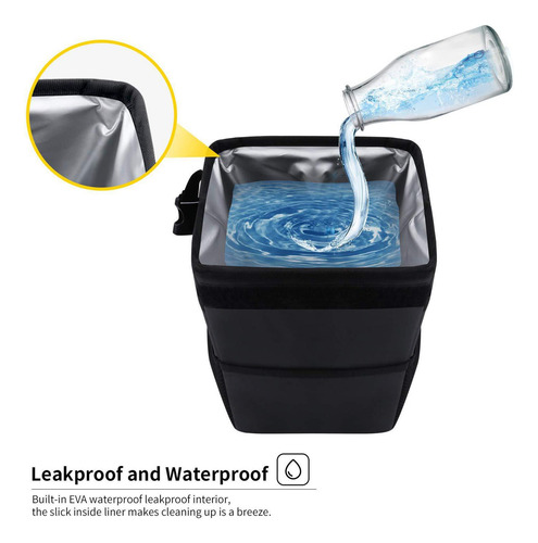 Cubo De Basura Para Coche Con Tapa, Accesorio Interior Para