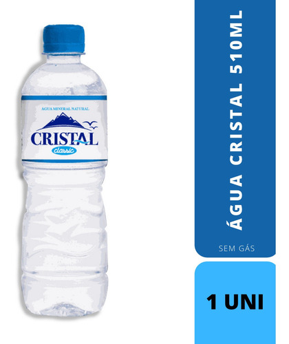 Cristal agua sem gas mineral garrafa 510ml unidade