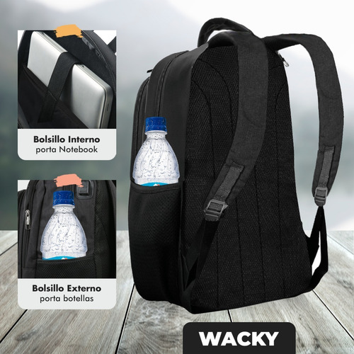 Imagen 4 de 10 de Mochila Usb Hombre 18 Wacky Varios Colores!