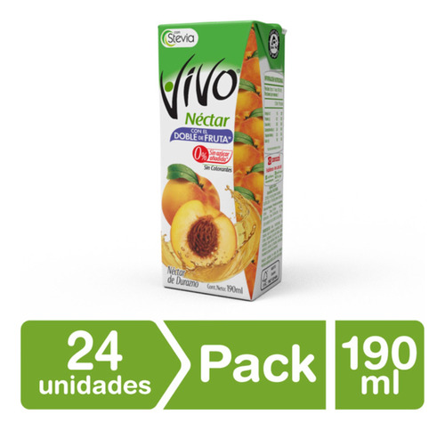 Pack 24 - Vivo Néctar Durazno 190 Ml