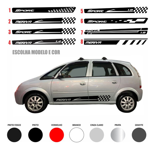 Acessórios Kit Adesivos Faixas Laterais Meriva