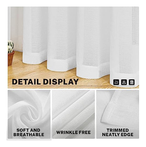 Cortinas Blancas De Tul Mrtrees De 63 Pulgadas De Largo Para