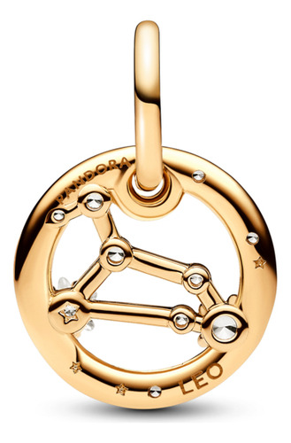Charm Colgante Del Zodiaco Leo Baño En Oro Color Dorado