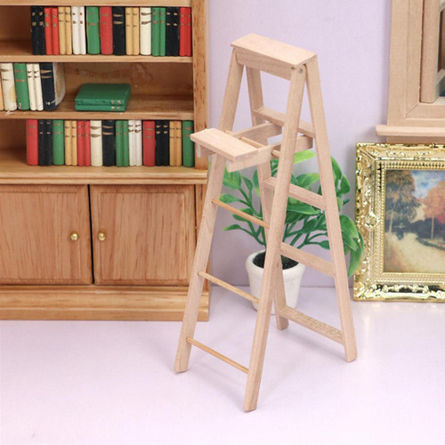 2 Casa De Muñecas Escalera En Miniatura De Madera Mini