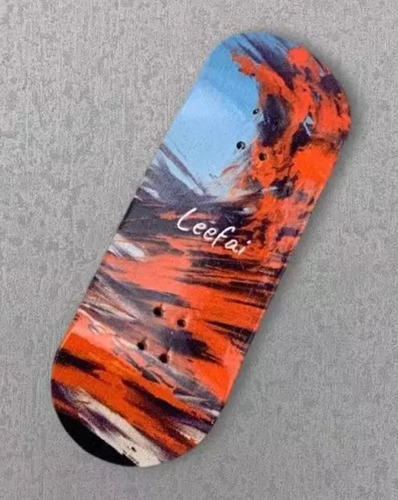 Fingerboard Skate Dedo Deck Madeira Profissional Red Wave