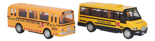2 Piezas De Juguetes De Autobús Escolar Con Detalles Realist