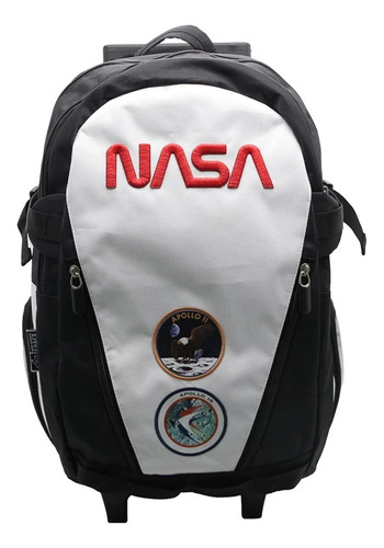 Mochila Escolar Nasa 18'' Pulgadas Apolo Carrito Con Ruedas 