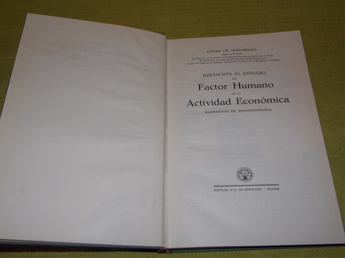 Iniciación Al Estudio Del Factor Humano En La Act. Económica