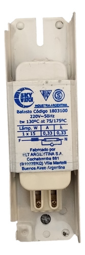 Reactancia Balastos Italavia 15wats