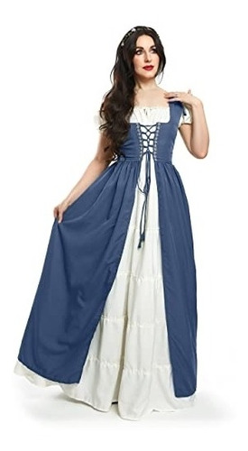 Disfraz Irlandés Medieval Con Camisola Vestido Talla Xxs/xs