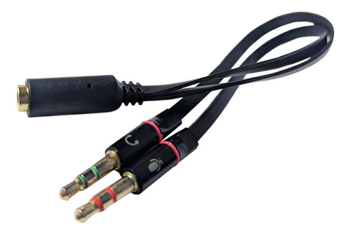 Imagem 1 de 5 de Cabo De Áudio Adaptador 1 - P3(fêmea) X 2 - P2(macho)