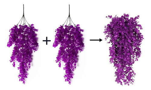 W Wreath, Pacote Com 2 Plantas Artificiais Penduradas Em Fol