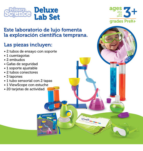 Learning Resources Primary Science Deluxe Lab Set De, Kit De Laboratorio Para Niños, Ciencias Para Niños, Experimentos Para Niños, Juguetes Stem, Juego De 45 Piezas, Mayores De 3 Años