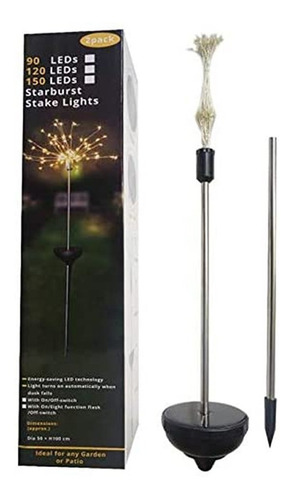 2pcs 90/120led Luz Solar Al Aire Libre Jardín Decoración Luz