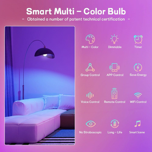 3 Led Wi-fi Multicolorido, 10 W | Luzes Rgb Shome-120/3 Core