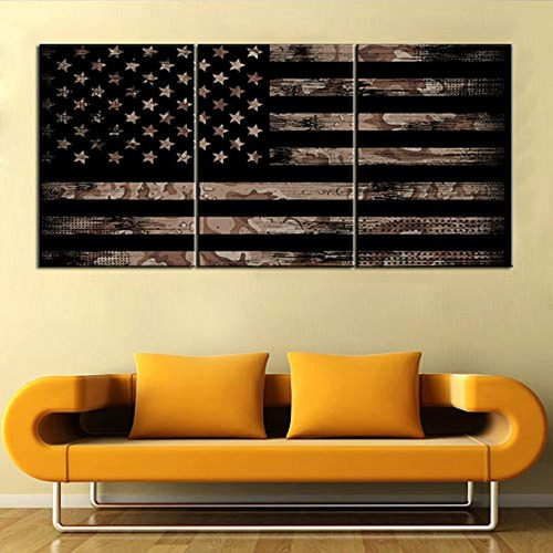 Imagen 2 de 7 de 3 Pinturas Sobre Lienzo, Diseño De Bandera De Estados Unidos