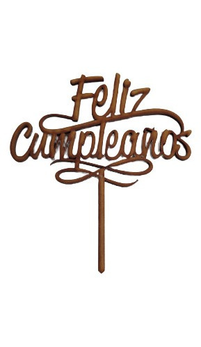 Topper Mdf Happy Birthday Feliz Cumpleaños 