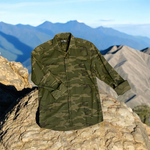 Camisa Camuflada Verde Le Truc Camu Corte Recto Talle S
