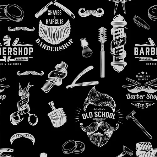 Adesivo Parede Salão Beleza Cabeleireiros Barbearia Com Nome: Preto/  42x60cm