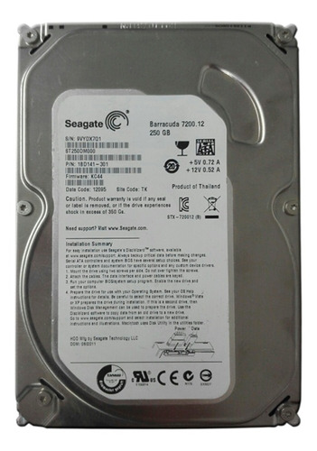 Disco Duro Sata  250gb 3.5 250 Gb Pc Bagc