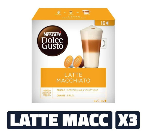 Café Late Macchiato Cápsula Dolce Gusto 16 U (pack X3)