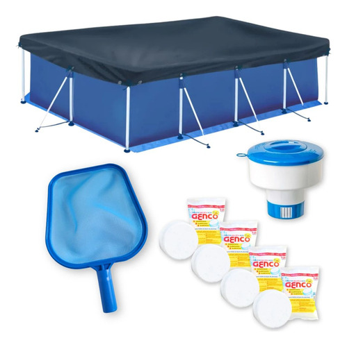 Piscina 5000l+ Capa, Forro + 4 Pastilhas+ Peneira+ Flutuador